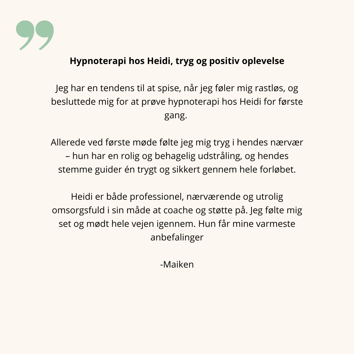 Heidi Terp psykoterapi på Amager anmeldelse